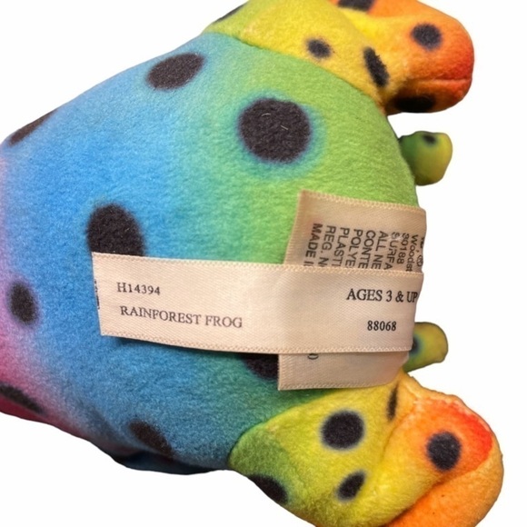 VINTAGE Ganz Rainforest Frog Plush Stuffed Animal H14394 Multicolored Rainbow - Picture 9 of 11
